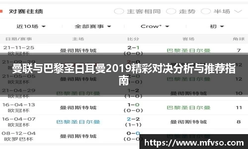 曼联与巴黎圣日耳曼2019精彩对决分析与推荐指南